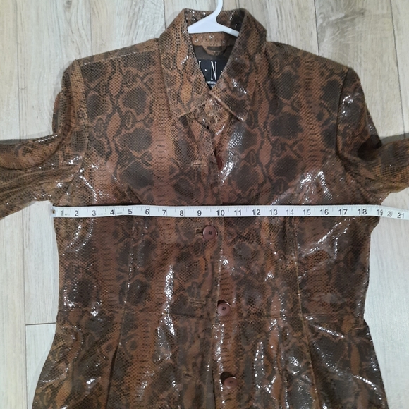 INC Internacional Concep  leather phython  snake print jacket - Picture 7 of 7